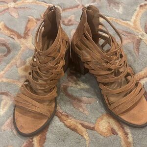 Coconuts by Matisse Tan Strappy Block Heel Sandals